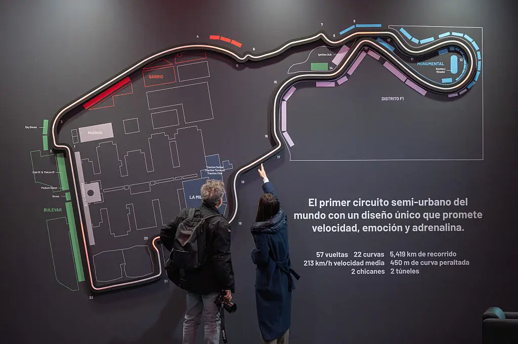 The circuit map of the new Madring race track in Madrid that is still being built