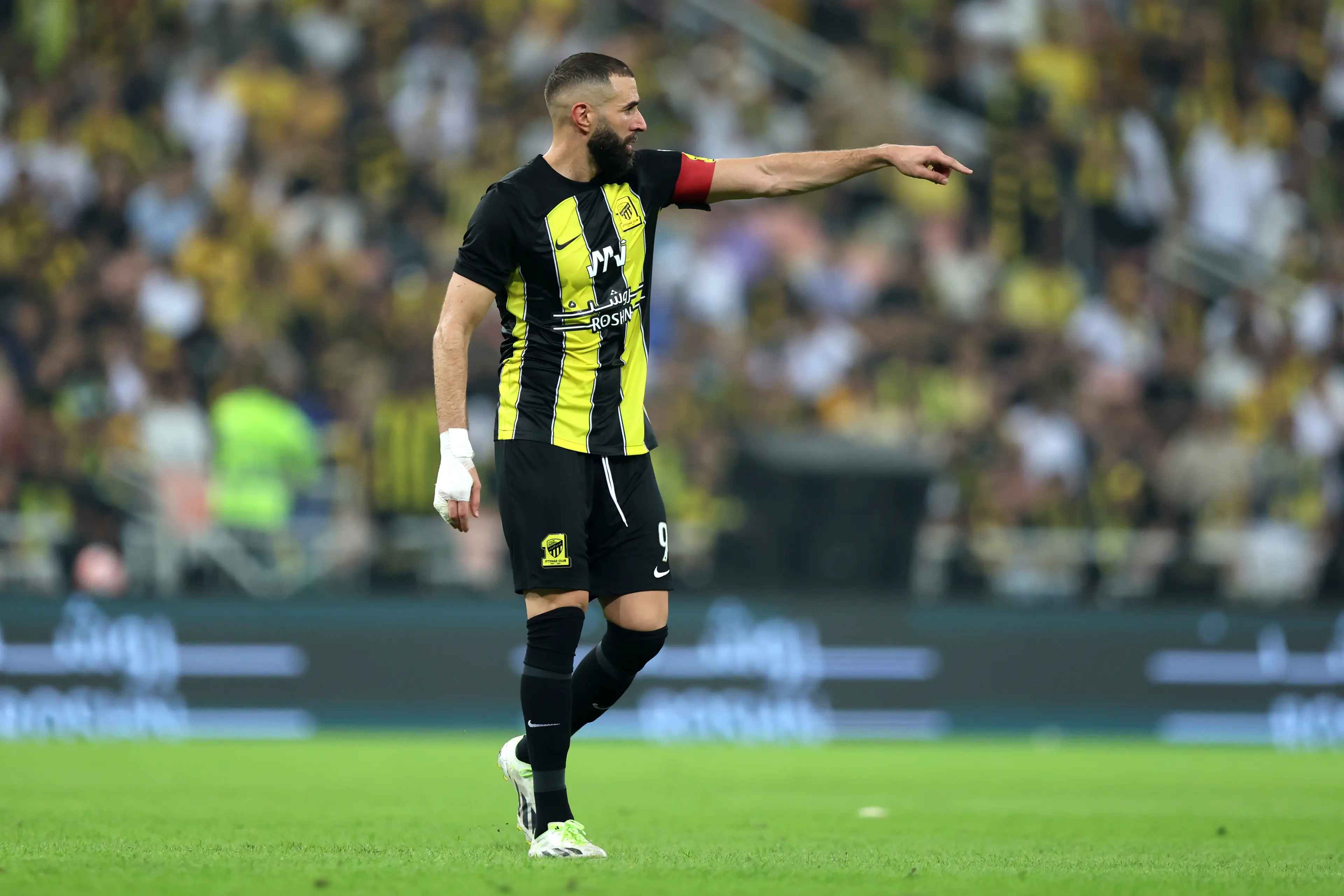 Karim Benzema in action for Al Ittihad. Image: Getty 