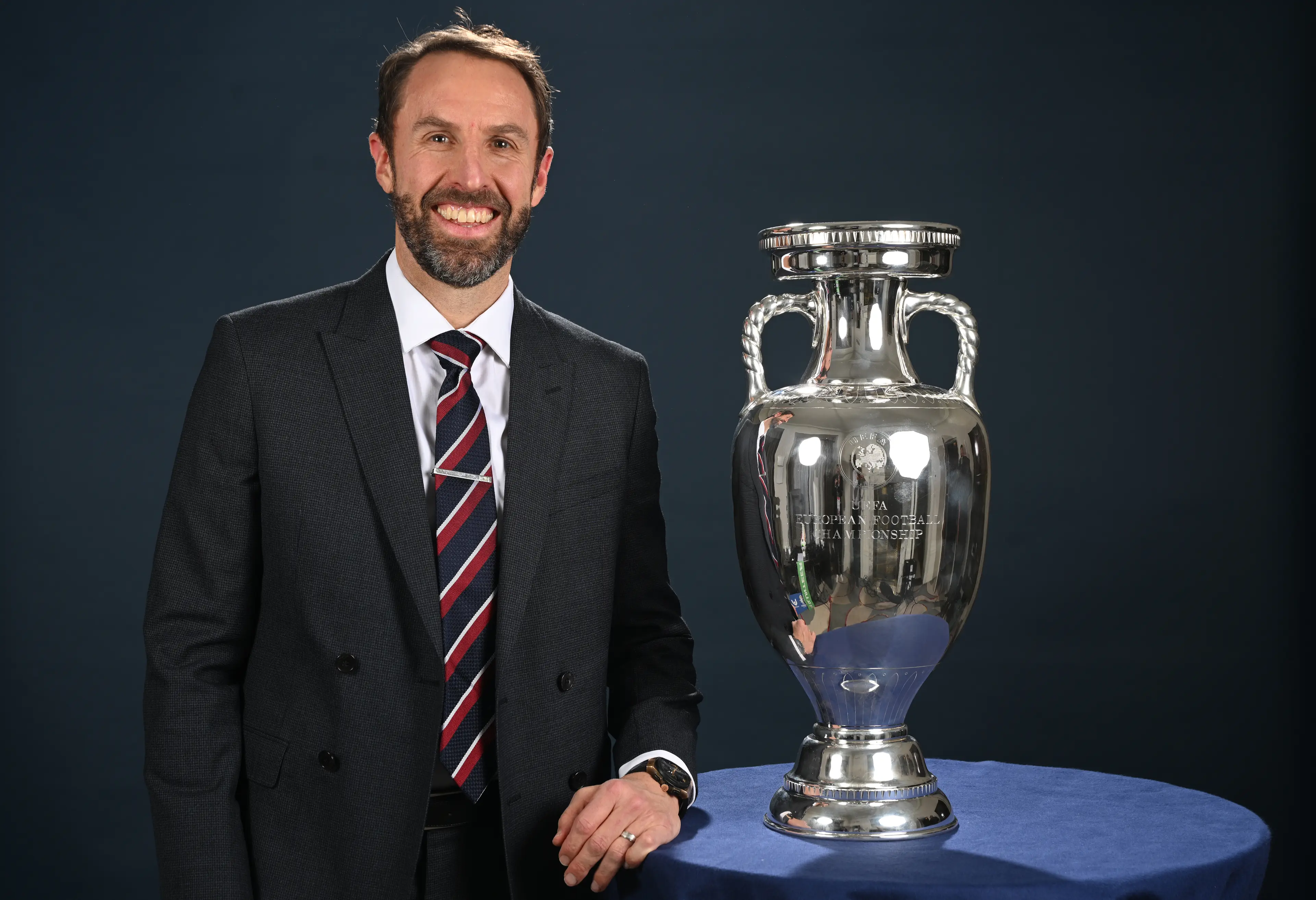 Gareth Southgate will be hoping to get his hands on the Euro 2024 trophy this summer. Image: Getty