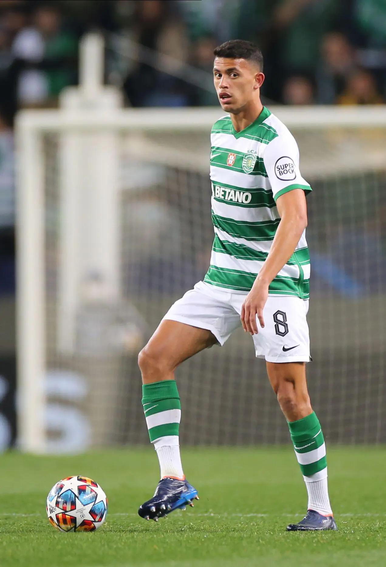 Sporting Lisbon’s Matheus Nunes during the UEFA Champions League Round of 16 match at the Jose Alvalade Stadium, Lisbon. (Alamy)