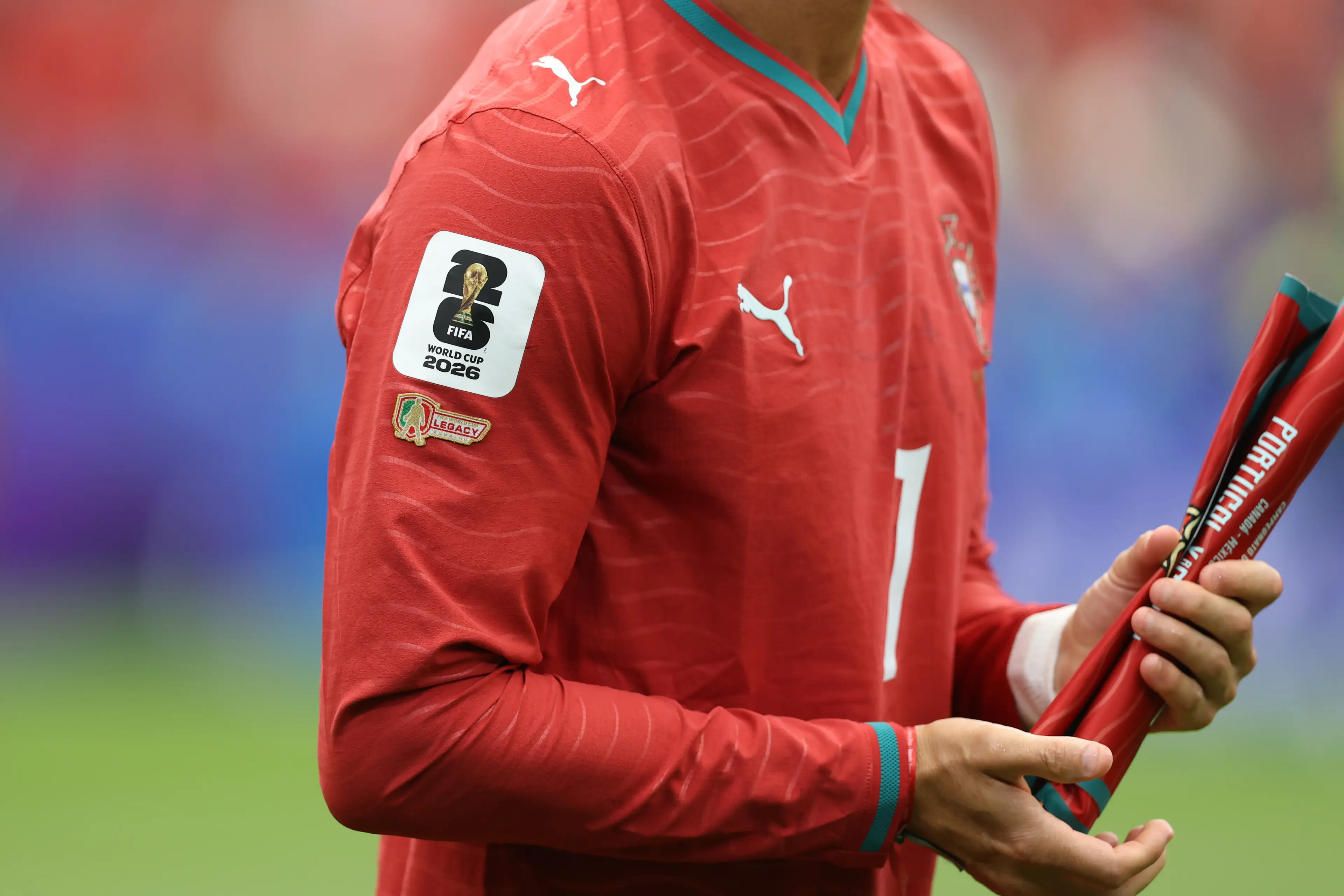 Cristiano Ronaldo wore the World Cup legacy patch during Portugal vs DR Congo. (Image: Getty Images)