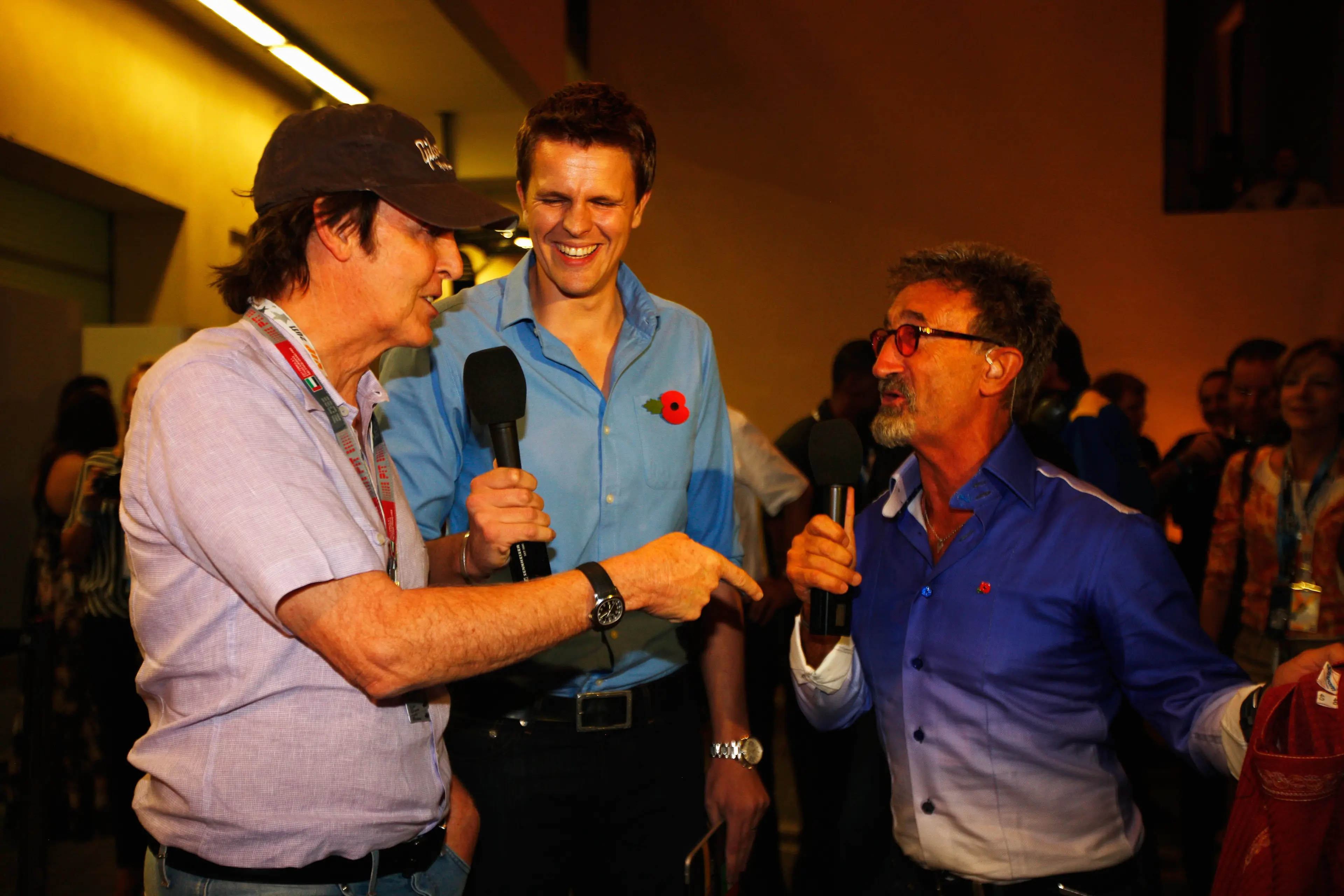 Jake Humphrey and Eddie Jordan chat to Paul McCartney. Image: Getty