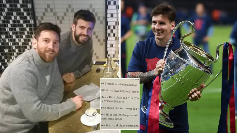 Lionel Messi had his post-match meal order 'leaked in document online during Barcelona's 2014/15 season