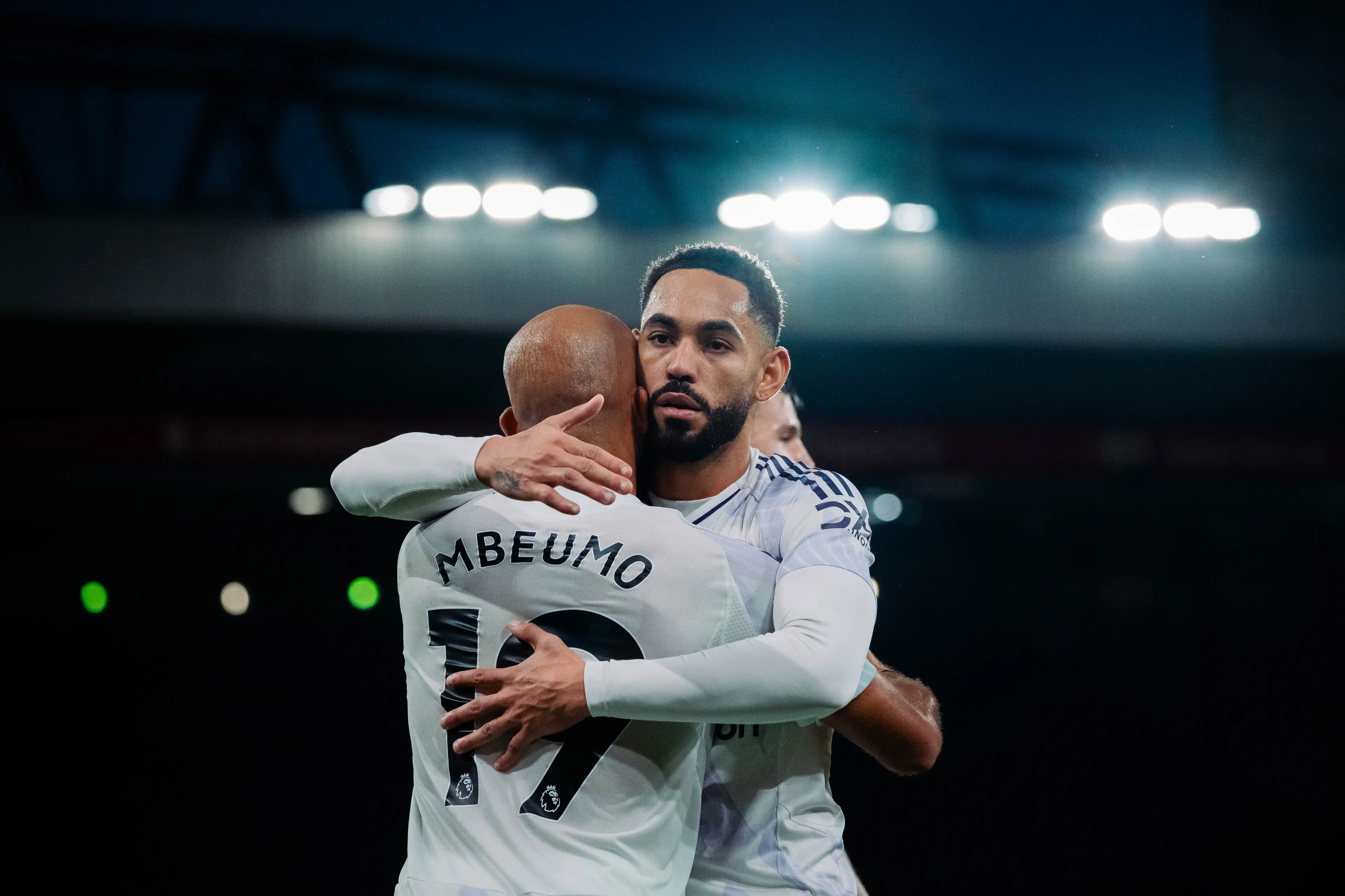 Bryan Mbeumo and Matheus Cunha celebrate at Anfield. Image: Poppy Townson - MUFC / Contributor via Getty