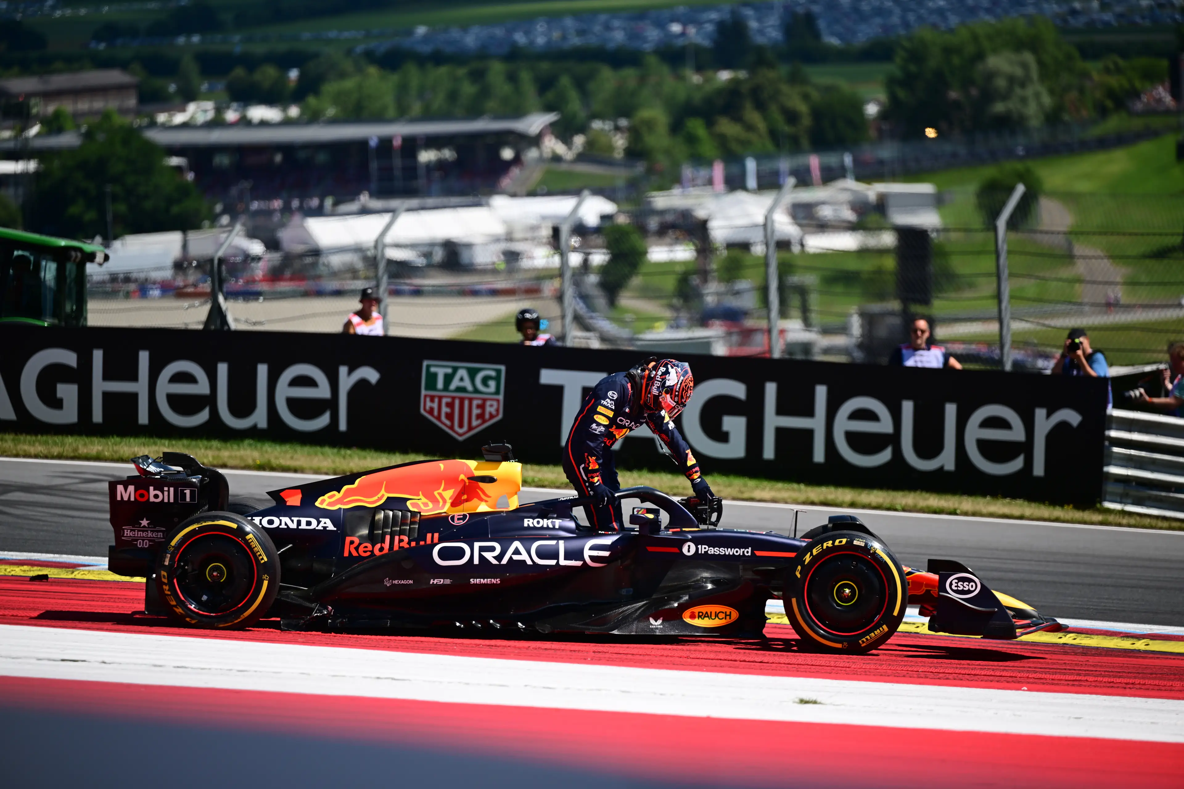 Max Verstappen was forced to retire during Lap One at the Austrian Grand Prix. Image: Getty