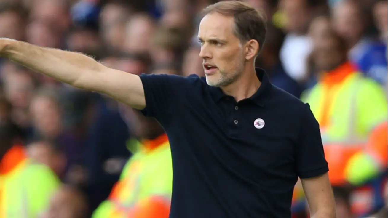 Chelsea manager Thomas Tuchel gestures on the touchline during the Premier League match at Elland Road. (Alamy)