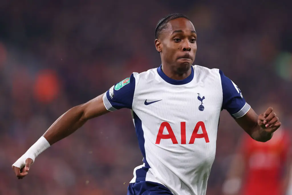 Mathys Tel failed to impress during his first match in a Tottenham shirt. (Image: Getty)