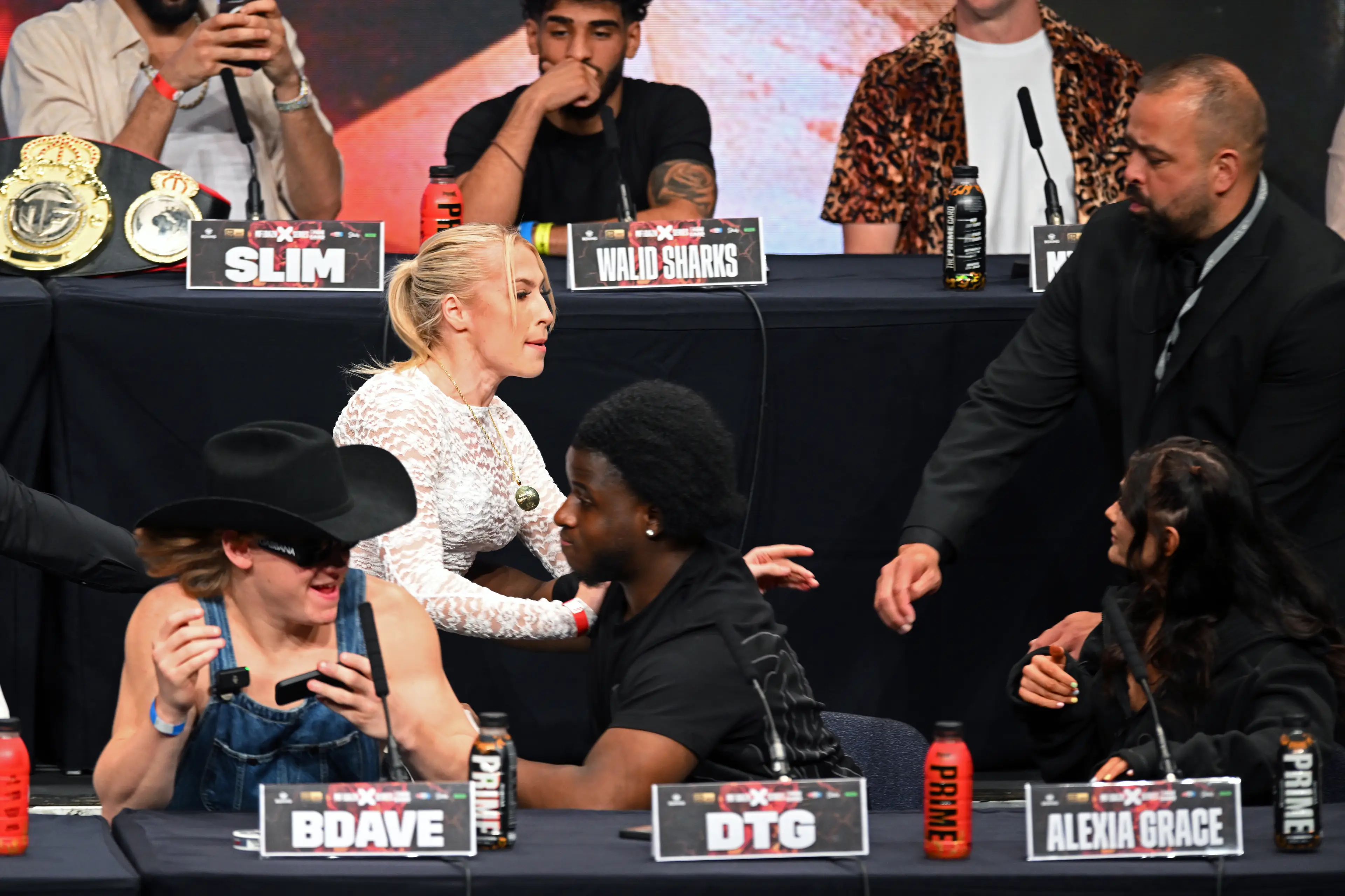 Astrid Wett charges towards Alexia Grace (