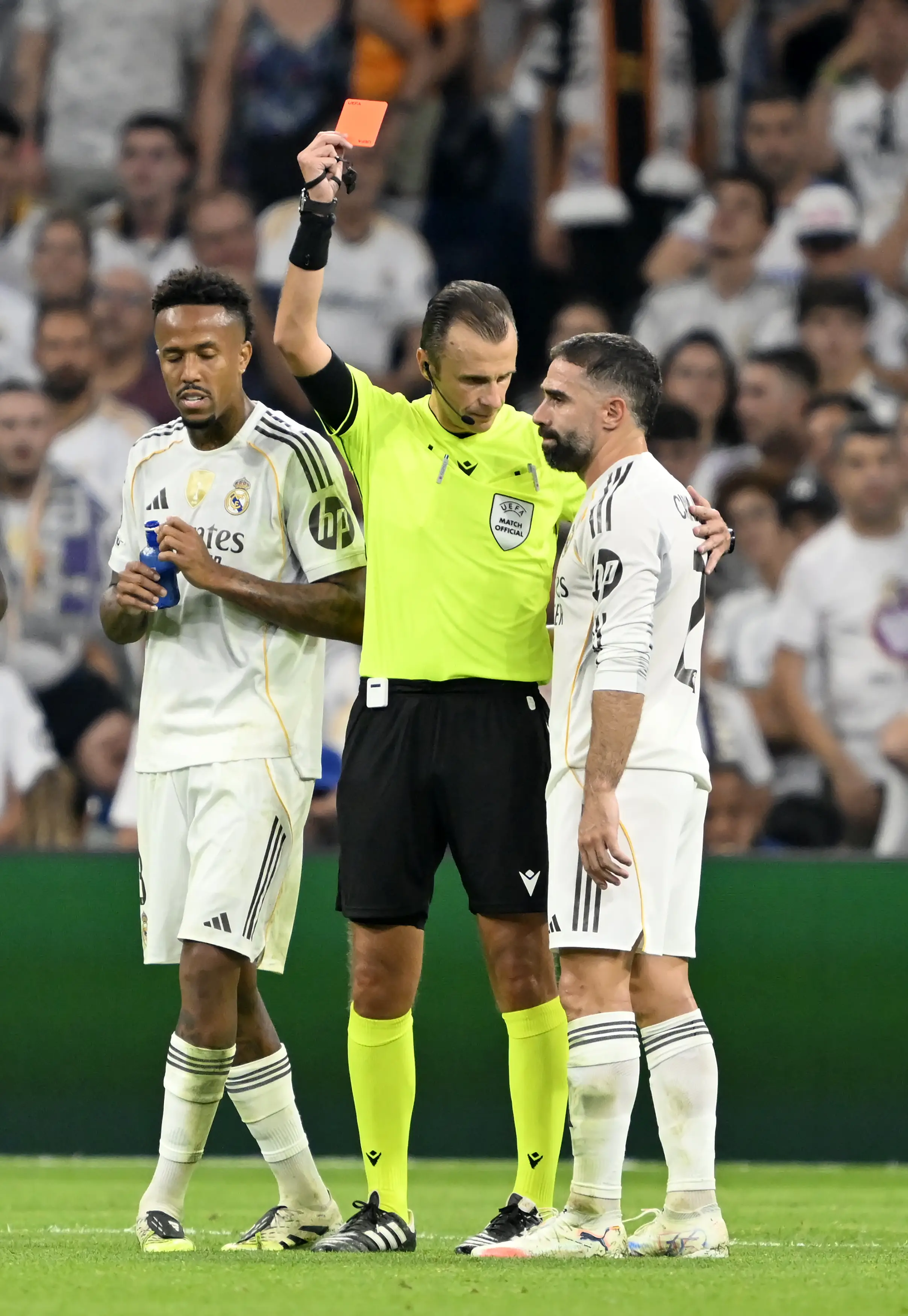 Dani Carvajal was sent off for Real. Image: Getty