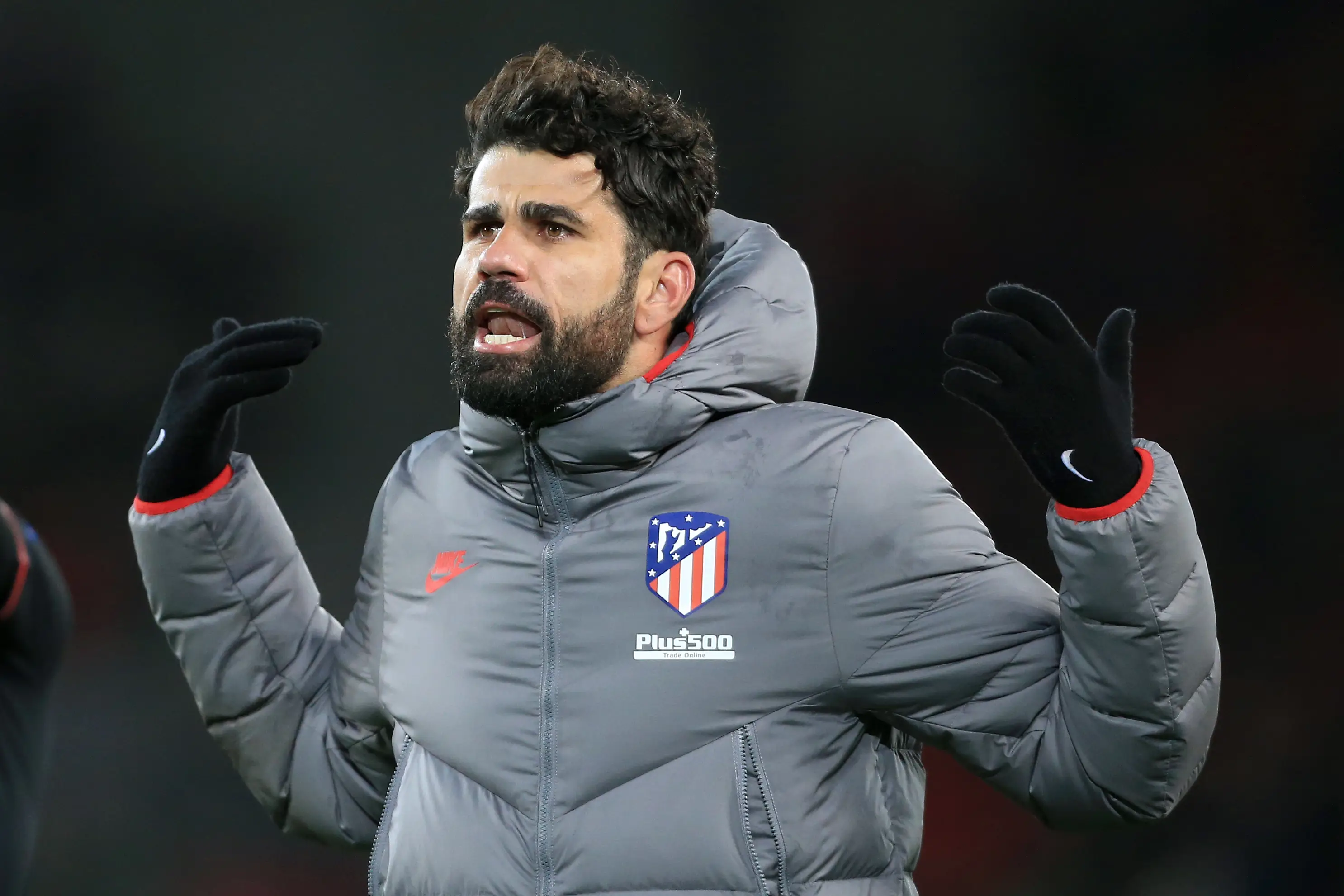 Diego Costa celebrates Atletico Madrid's victory over Liverpool. Image: Getty 