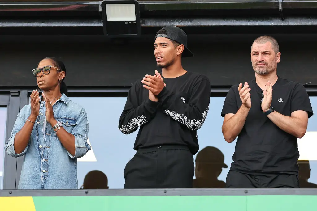 Mark Bellingham, wife Denise and son Jude pictured at a July 2024 friendly between Sunderland and Marseille (Image: Getty)