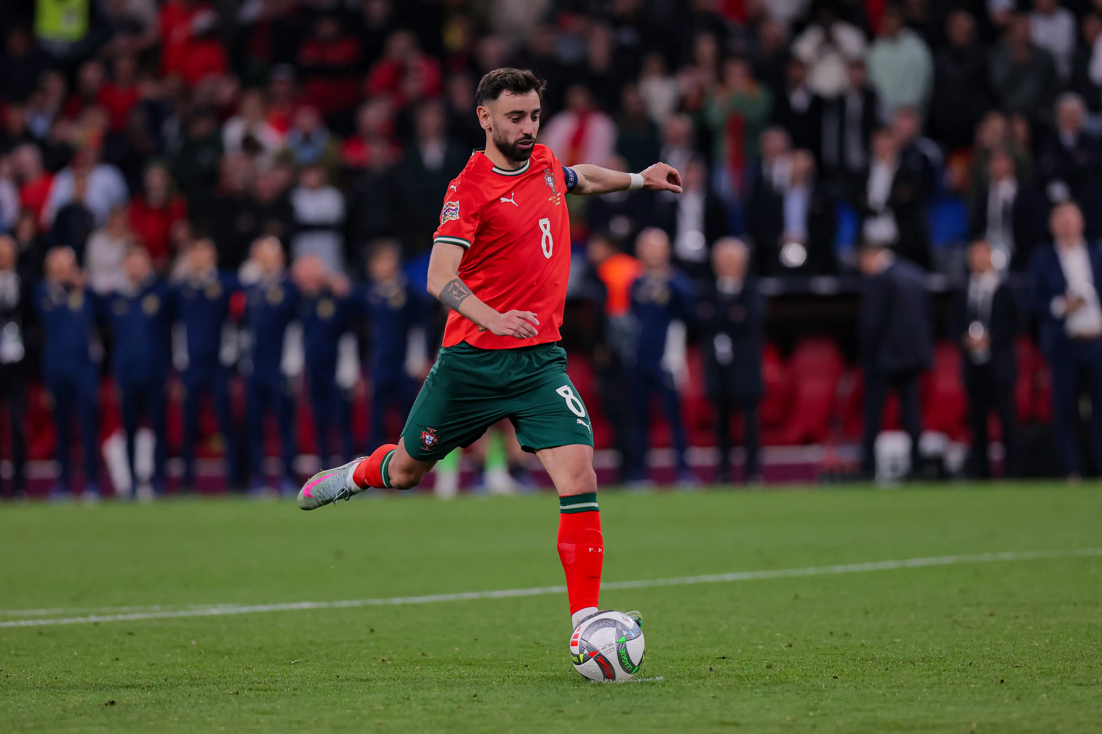 Bruno Fernandes scores for Portugal.