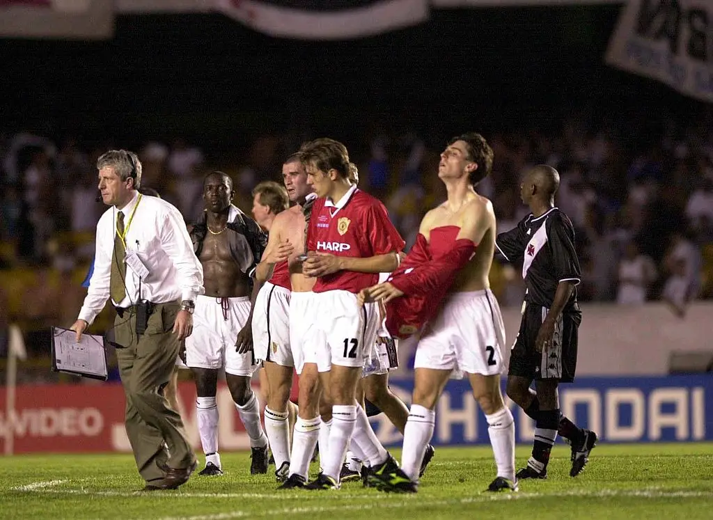 Gary Neville was a part of the Manchester United side that lost 3-1 to Vasco da Gama (Image: Shaun Botterill/ALLSPORT