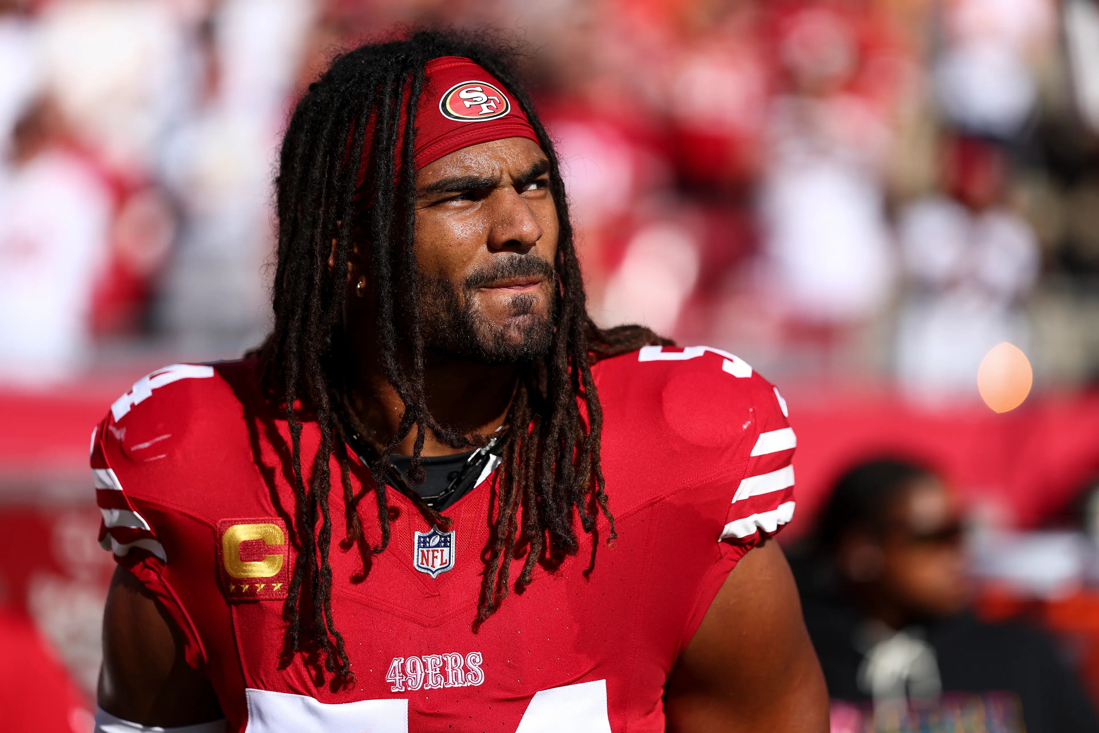 Fred Warner. Image: Kevin Sabitus / Contributor via Getty