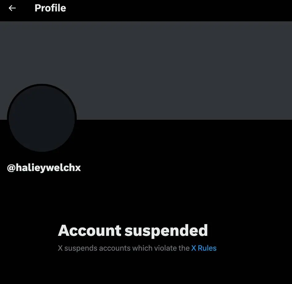 Welch's X account has gone dark (X / Haliey Welch)