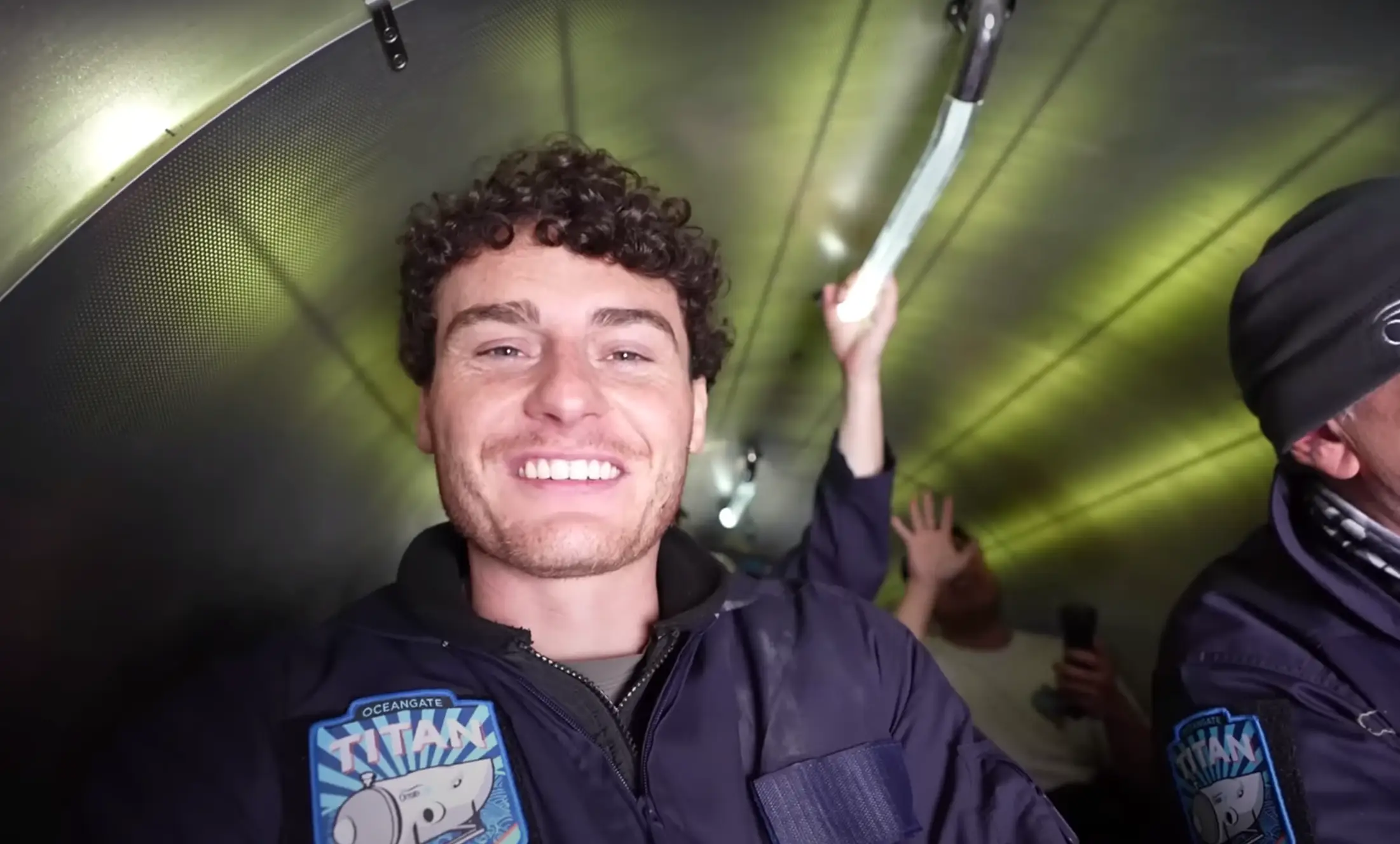 Footage shows the YouTuber sat inside the tiny vessel during a test dive (YouTube/DALLMYD)