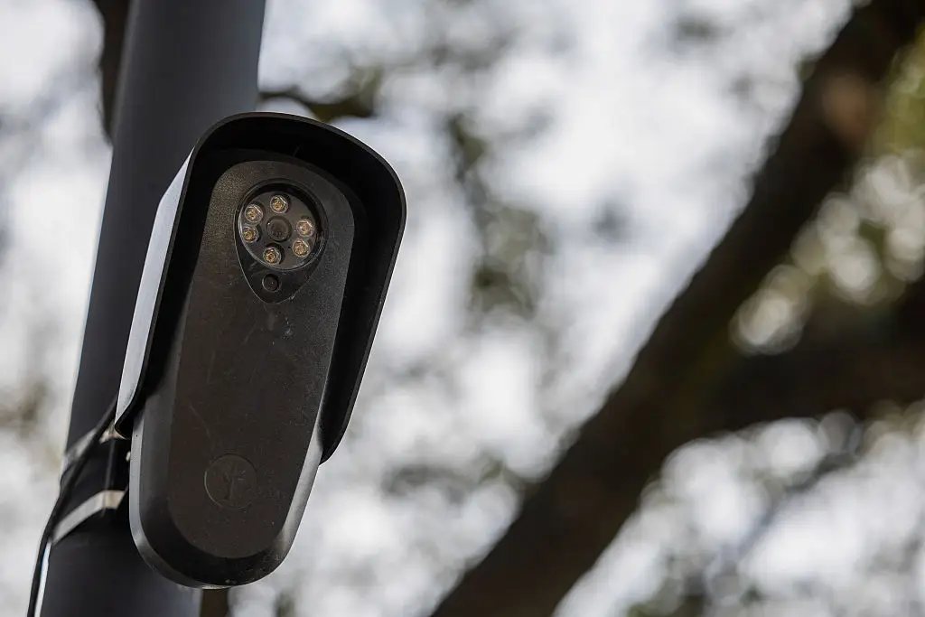 Flock cameras are being spotted with increasing frequency across the United States, with one likely watching you at some point (Antranik Tavitian/Bloomberg via Getty Images)