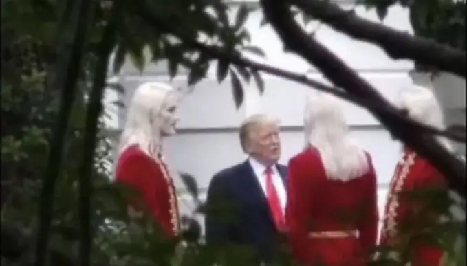 An image depicting Trump with a group of vampiric figures has gone viral on social media, although many deem it to be AI generated (X/YourAnonNews)