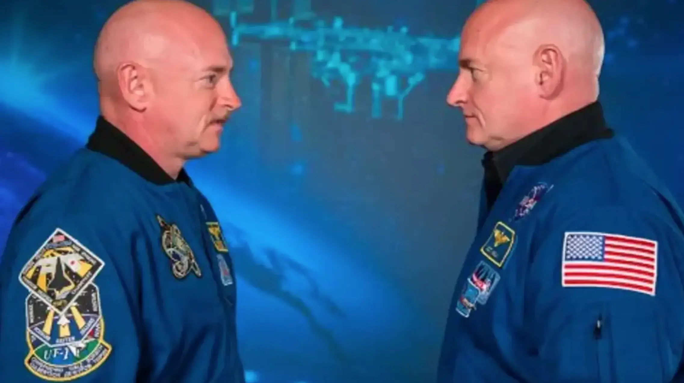 In 2015, NASA sent one identical twin to space for a year while the other remained on Earth to test the effects of space on the human body (NASA)