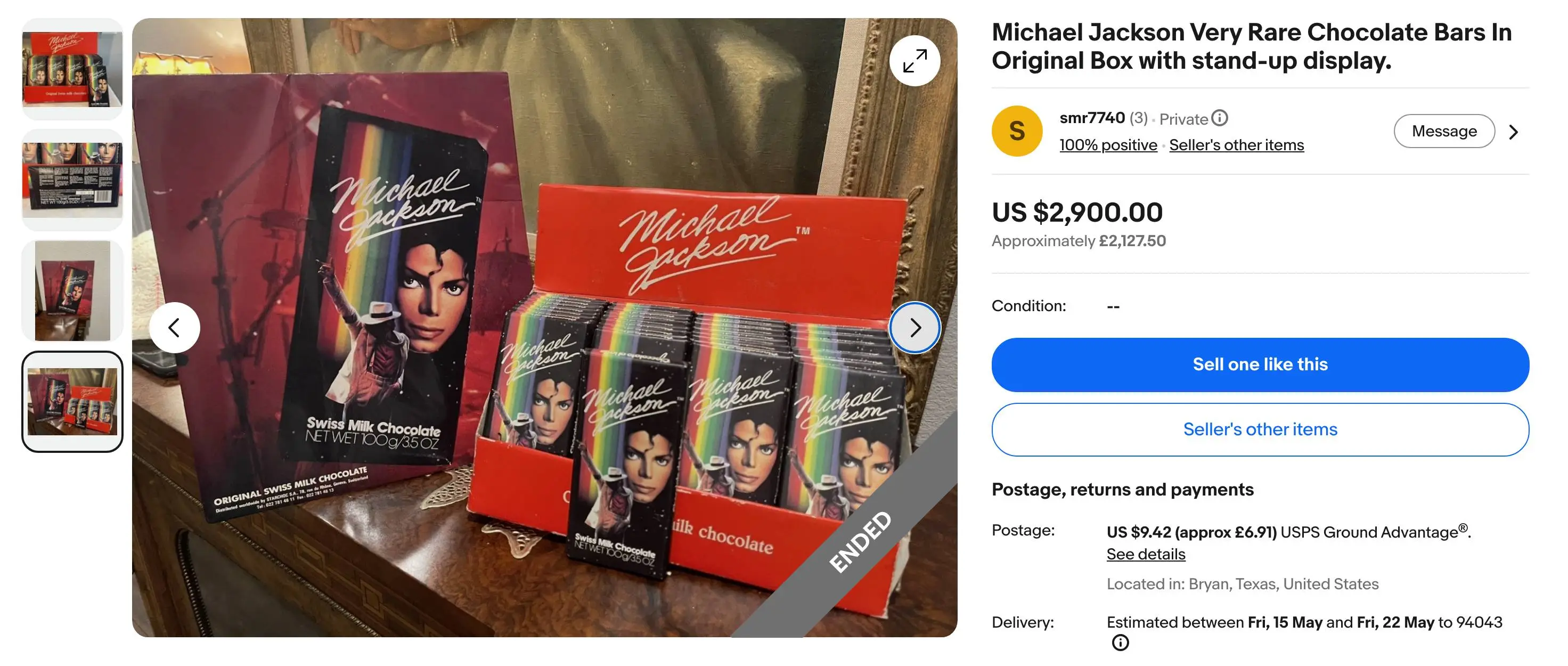 The Moonwalker chocolate bars could be worth a pretty penny (eBay)