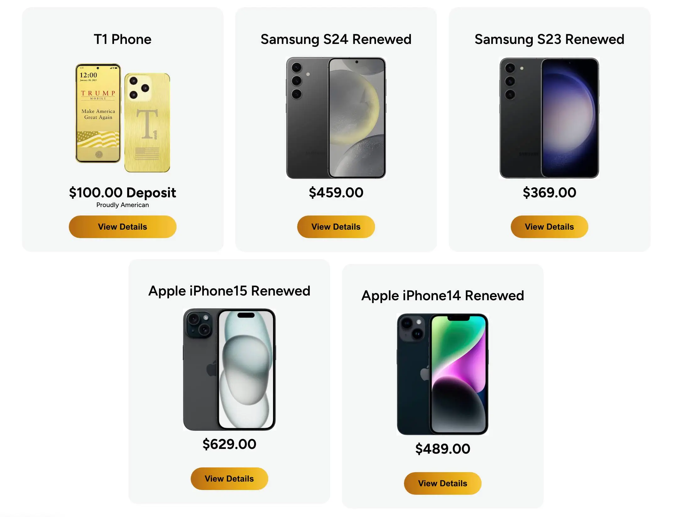 Trump Mobile appears to be selling refurbished phones at an inflated cost (Trump Mobile)