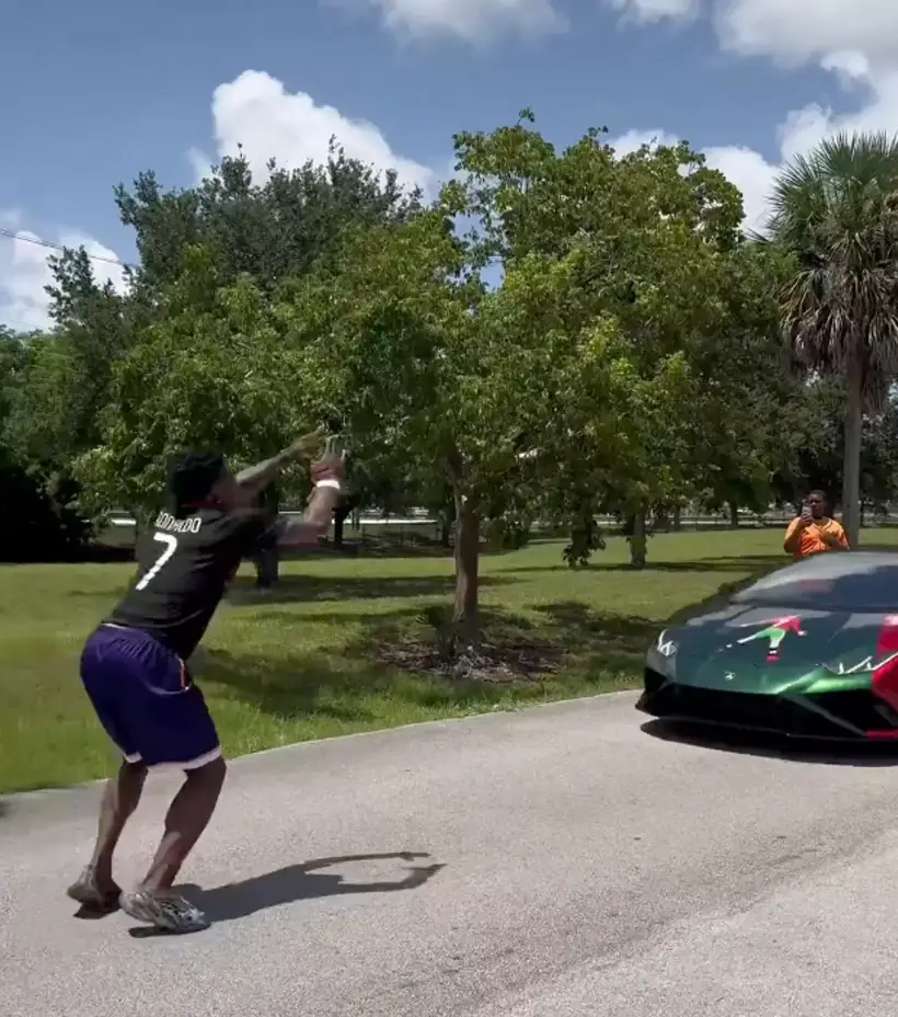 IShowSpeed's car stunt has seen him blocked from posting on YouTube. (X/@ishowspeedsui))