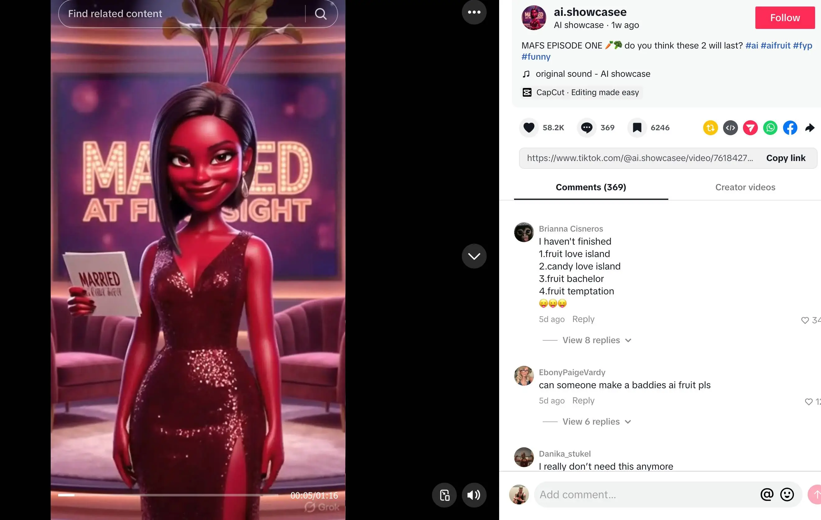 Other popular reality shows are also getting the AI food treatment (TikTok)