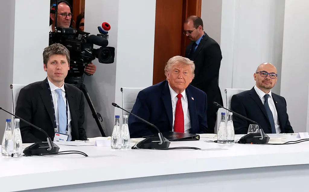 AI bosses Sam Altman, Demis Hassabis, and Dario Amodei joined world leaders at the G7 Summit (Anna Moneymaker/Getty Images)