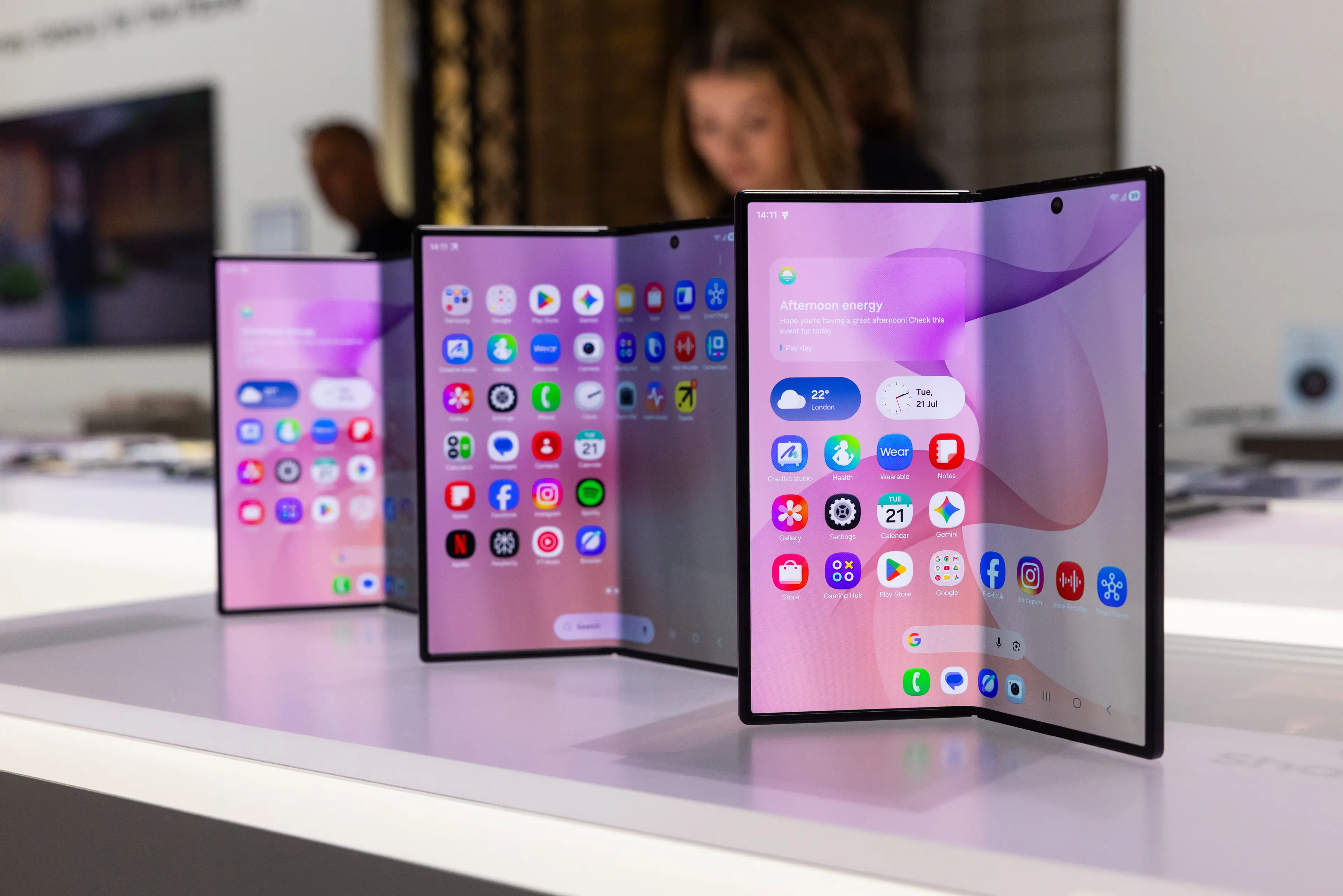 Samsung has had foldable phones on the market for years (Chris Ratcliffe/Bloomberg via Getty Images)