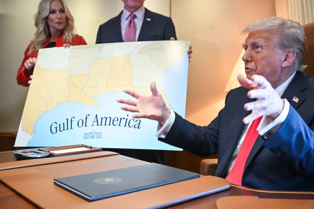 President Donald Trump announced that he was changing the name of the Gulf of Mexico (ROBERTO SCHMIDT/AFP via Getty Images)