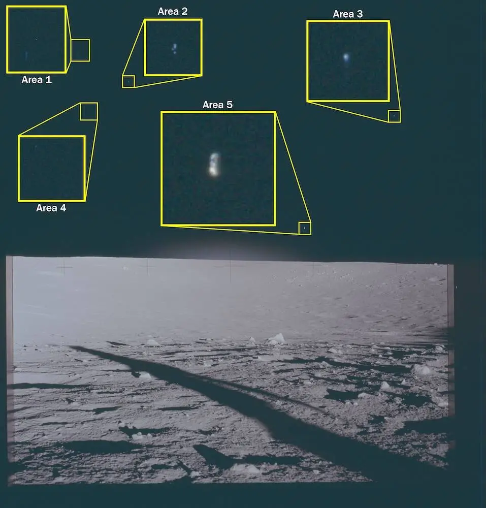 Several Apollo missions are mentioned or photographed in the files (US Department of War)