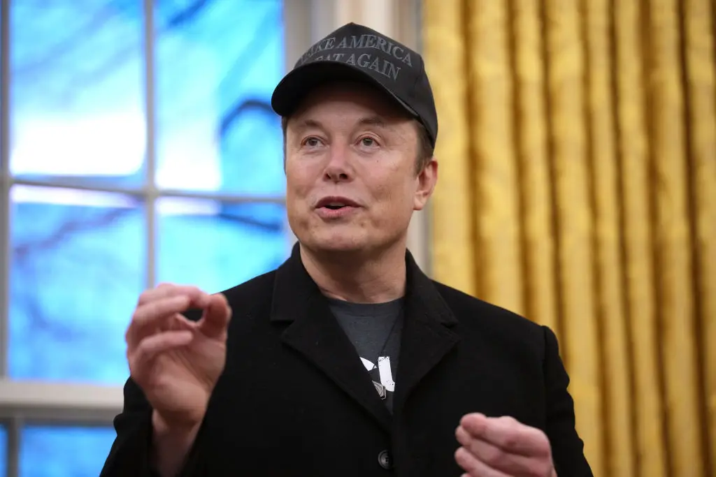 Musk has previously appeared at the Oval Office wearing a baseball cap (Andrew Harnik/Getty Images)