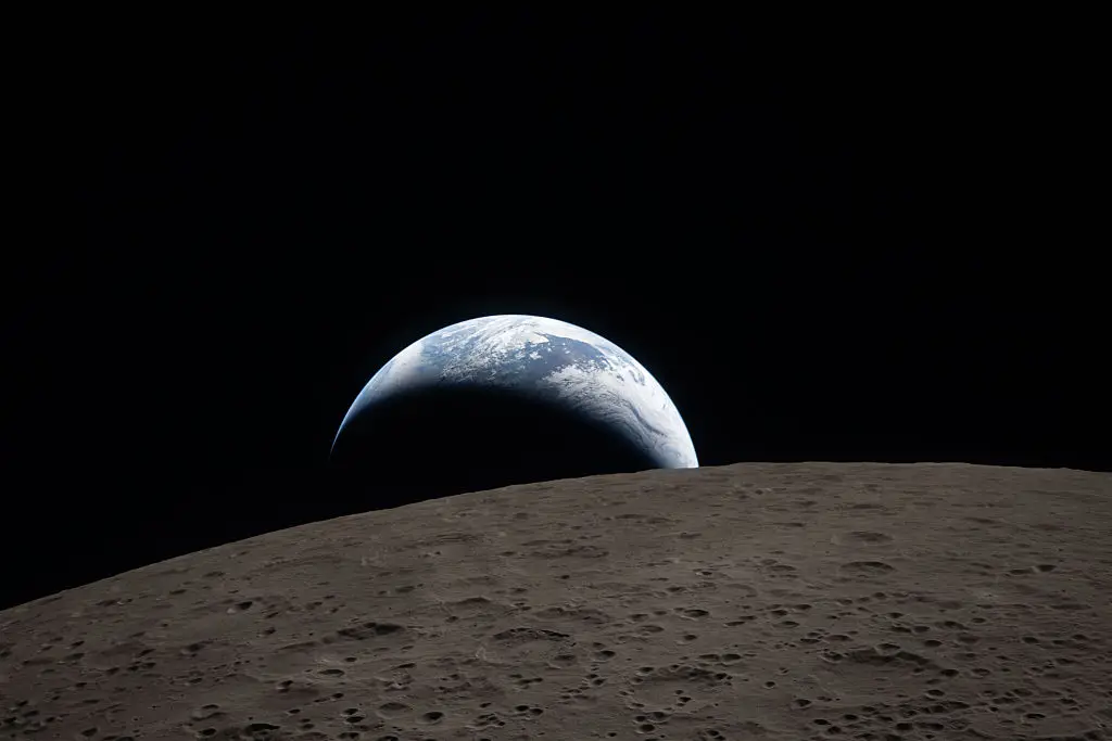 Alien life linked to these UFOs has originated from 'hidden bases' on the Moon according to the scientists (NASA via Getty Images)