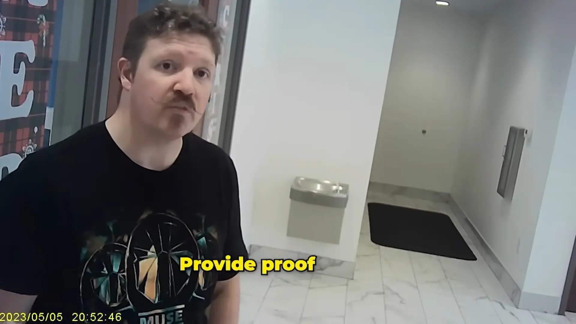 Schneider claims that McNeff asking him to 'provide proof' directly contradicts demands for him to leave the premises (YouTube/Reckless Ben)