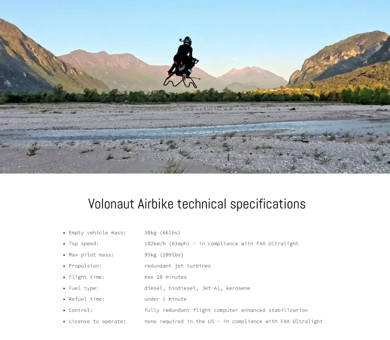 The Volonaut is decribed as a first-generation airbike (Volonaut)