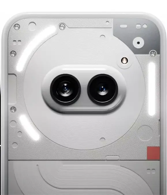 The Android device offers a unique rear camera design / Nothing