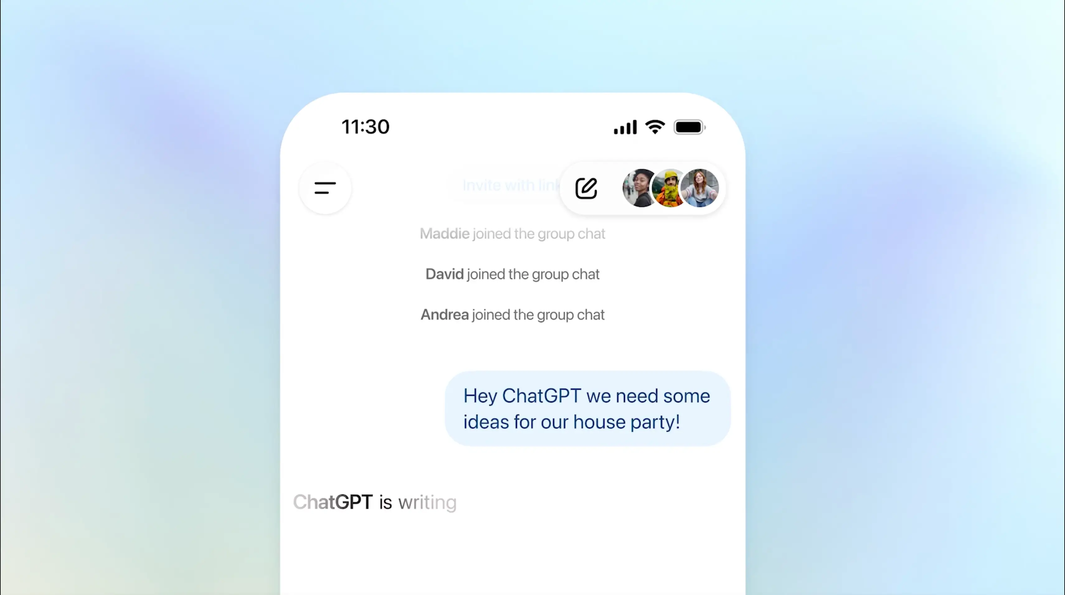 People will now be able to start group chats with the AI (OpenAI)