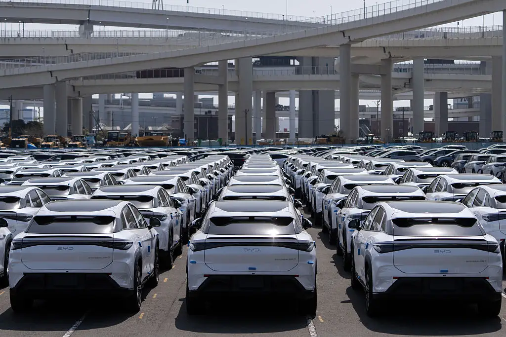 The Chinese electric vehicle manufacturer BYD has been making waves in the industry (Tomohiro Ohsumi/Getty Images)