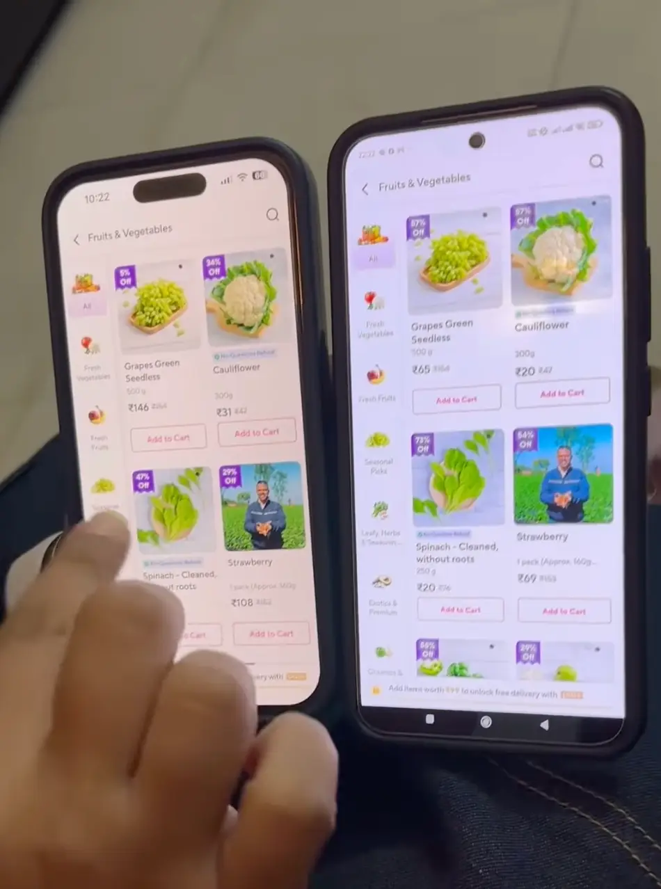 The woman revealed the price differences (Instagram/@pc_pooja.chhabda)