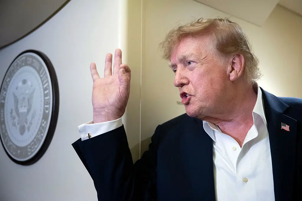 President Trump is proving to be formidable opposition to AI leaders calling for development slowdown (Brendan Smialowski/AFP via Getty Images)