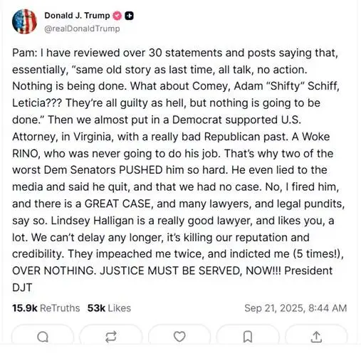 President Trump was caught in an awkward situation (Truth Social)