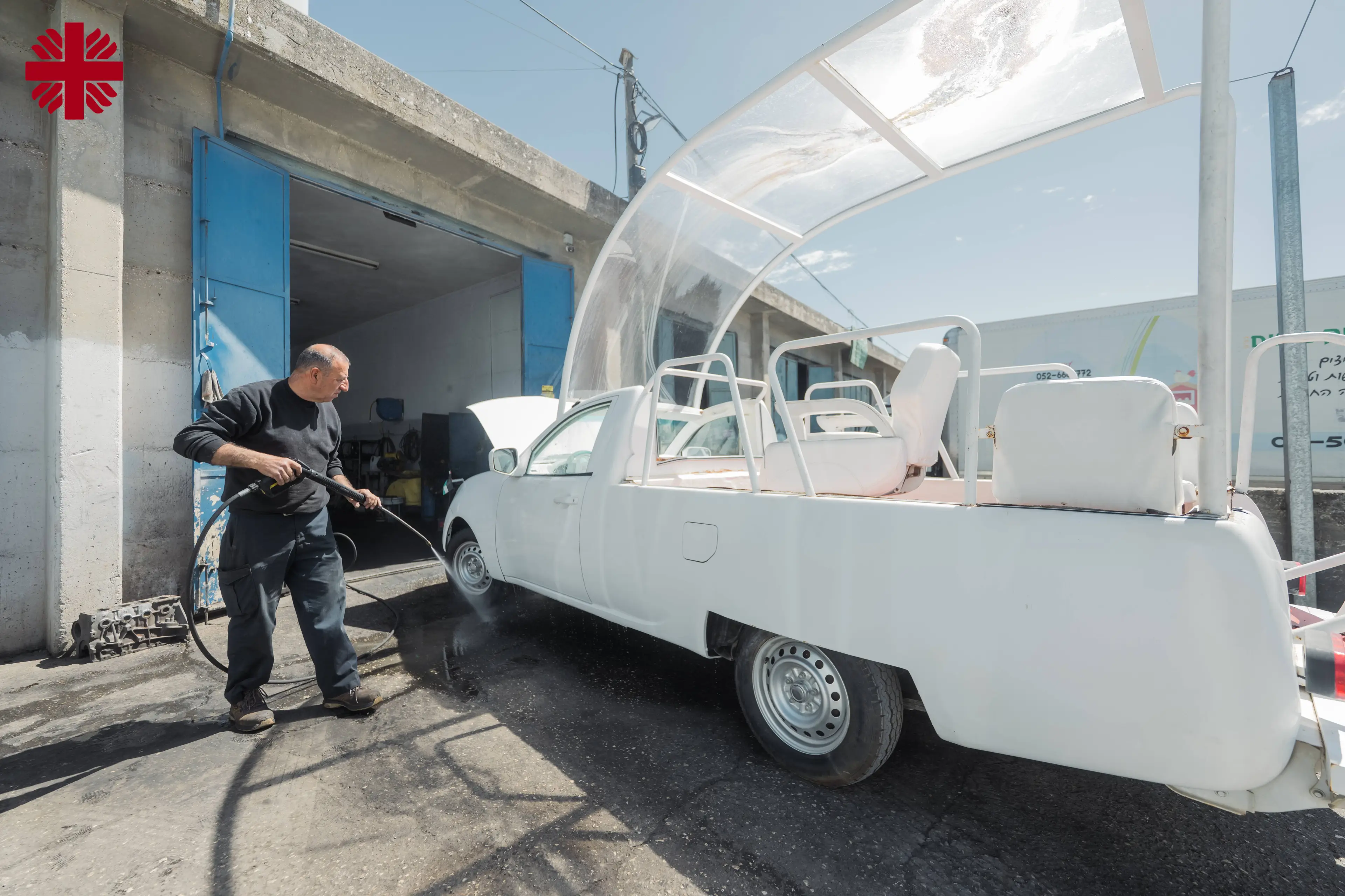 There's still plenty of life in the old Popemobile (Caritas Jerusalem)
