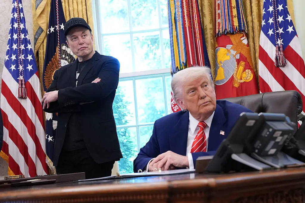 Elon Musk's most famous Twitter spat came when his relationship with President Trump blew up (Kevin Dietsch/Getty Images)