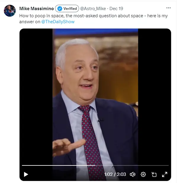 Former NASA astronaut Mike Massimino appeared on The Daily Show in the US.