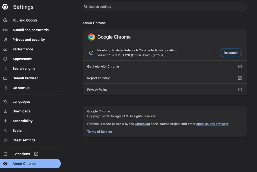 Chrome should prompt you in the 'About Chrome' section if you need to update the browser (UNILAD Tech)