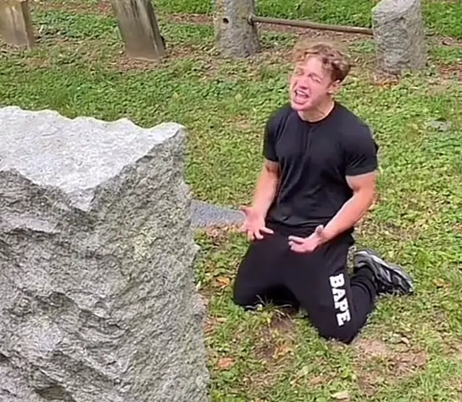 Thomas was playing with fire with his serious prank. (TikTok/ tomthetroll)