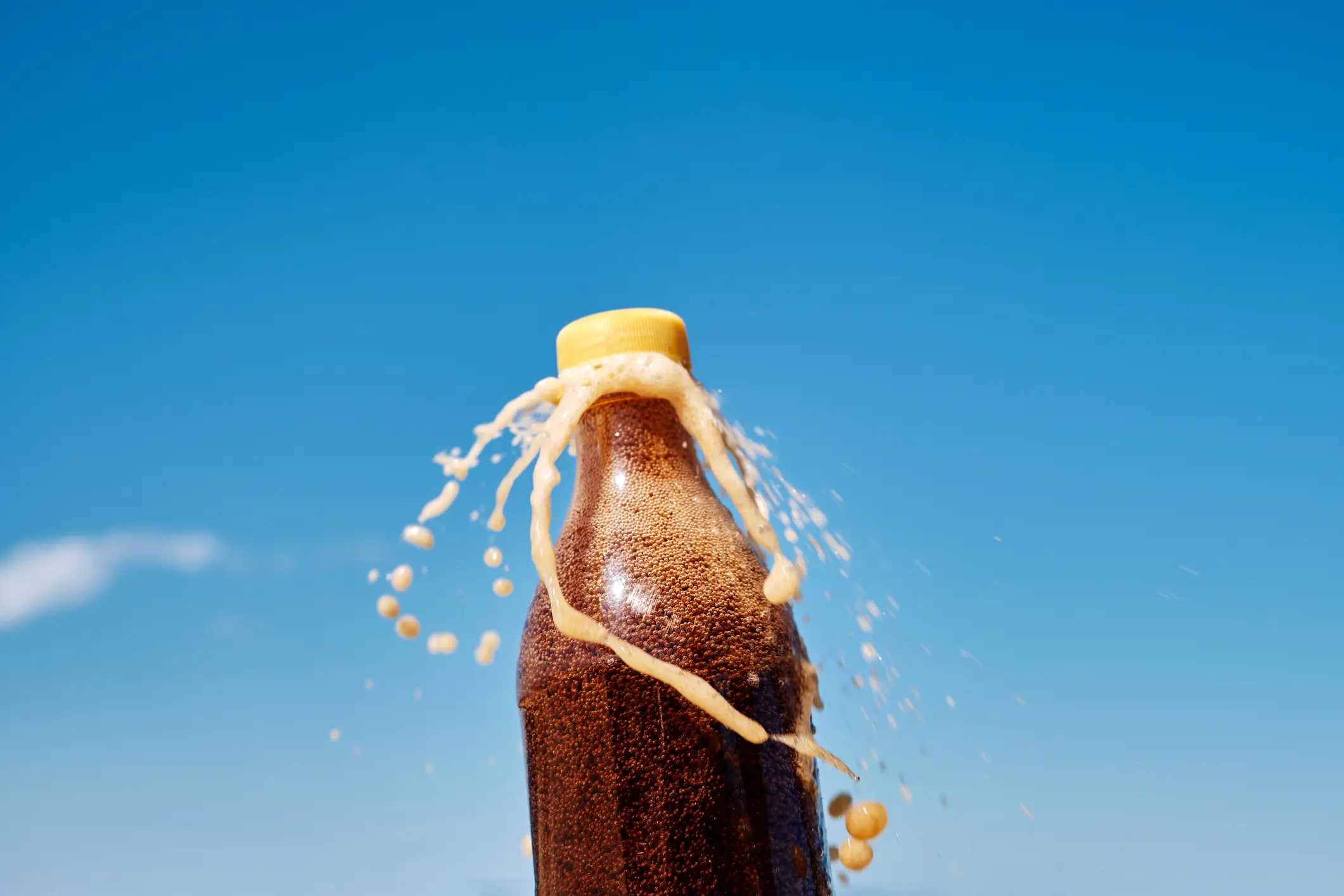 The jagged nature of paper straws creates millions of tiny air pockets the carbon dioxide can escape to, causing it to explode (Getty Stock)