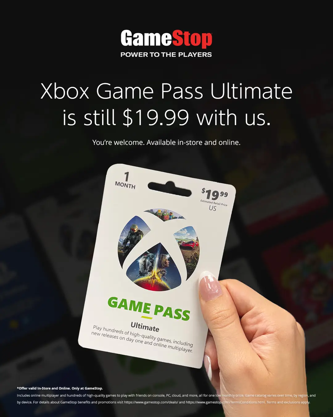 GameStop announced it won't be increasing the price of the passes (GameStop)