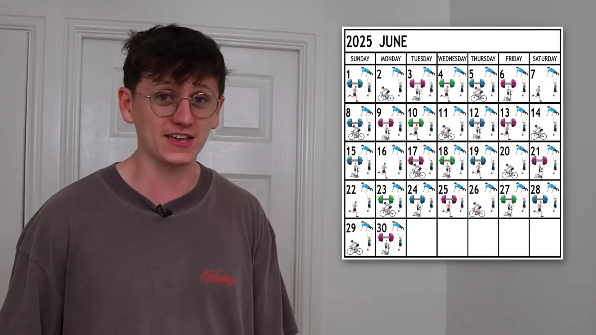 Jack had to dramatically increase the amount of exercise he was doing each day for the challenge (YouTube/JackSucksAtLife)