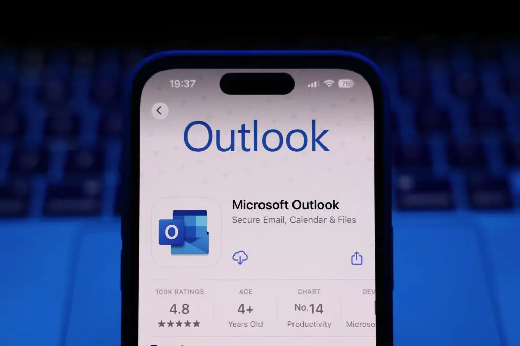 You'll need to download the Microsoft Outlook Mobile app before May 25 (Jakub Porzycki/NurPhoto via Getty Images)